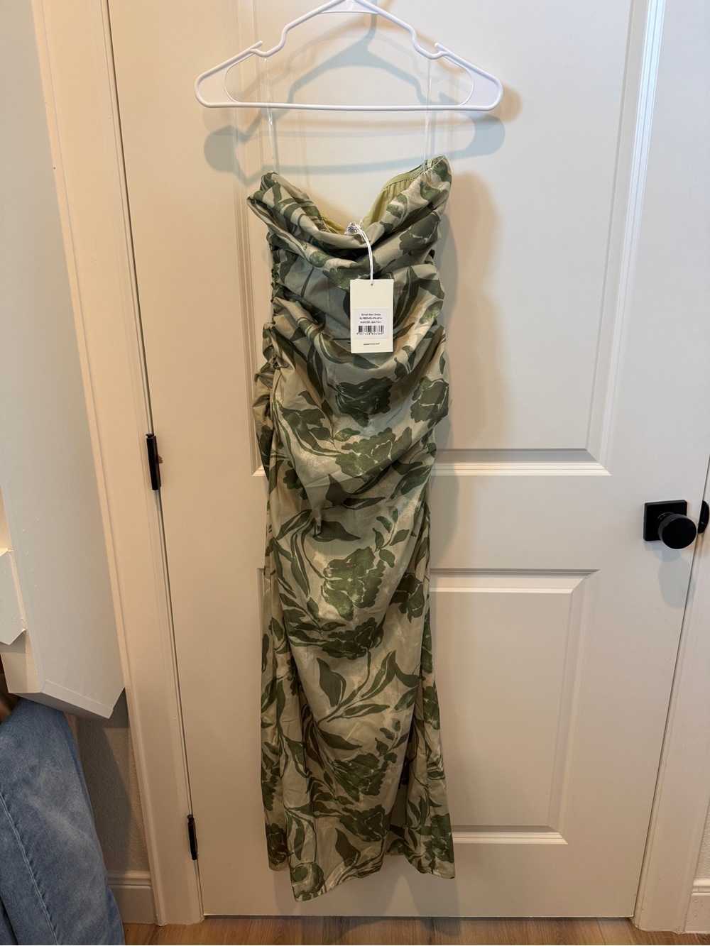 Peppermayo Green Floral Strapless Maxi Gown